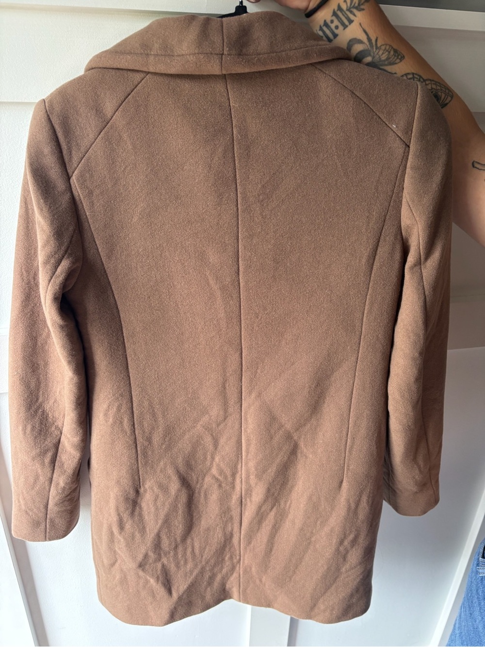 Wilfred Aritzia Wool Cashmere Blend Cocoon Coat Camel Brown XS - Picture 3 of 10